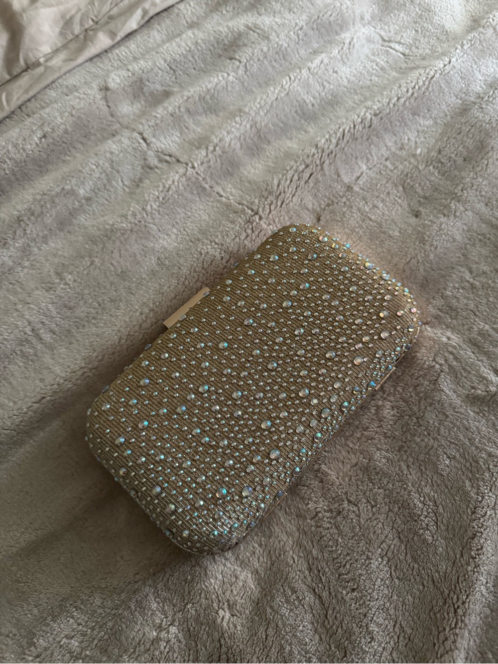 Gold Crystal Embellished Women's Clutch